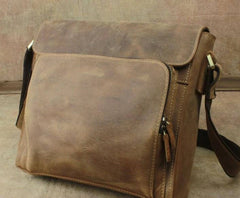 Leather Brown Mens Vintage Small Side Bag Shoulder Bags Small Messenger Bag For Men - imessengerbags