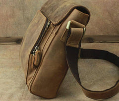 Leather Brown Mens Vintage Small Side Bag Shoulder Bags Small Messenger Bag For Men - imessengerbags