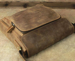 Leather Brown Mens Vintage Small Side Bag Shoulder Bags Small Messenger Bag For Men - imessengerbags
