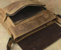 Leather Brown Mens Vintage Small Side Bag Shoulder Bags Small Messenger Bag For Men - imessengerbags