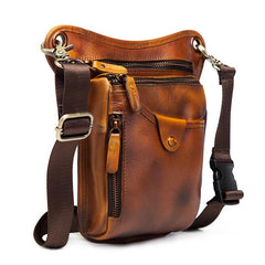 Cool Leather Men's Belt Pouch Waist Bag Small Side Bag Drop Leg Bag For Men - imessengerbags