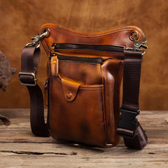 Cool Leather Men's Belt Pouch Waist Bag Small Side Bag Drop Leg Bag For Men - imessengerbags