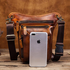 Cool Leather Men's Belt Pouch Waist Bag Small Side Bag Drop Leg Bag For Men - imessengerbags