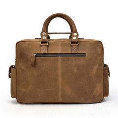 Vintage Leather Men's Travel Bag Business Handbag Laptop 14inch Briefcase For Men - imessengerbags