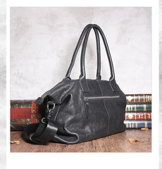 Leather Mens Large Black Travel Handbag Weekender Bag Brown Duffle Bag Luggage Bag for Men - imessengerbags
