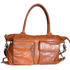 Leather Mens Large Black Travel Handbag Weekender Bag Brown Duffle Bag Luggage Bag for Men - imessengerbags
