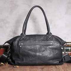 Leather Mens Large Black Travel Handbag Weekender Bag Brown Duffle Bag Luggage Bag for Men - imessengerbags