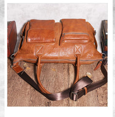 Leather Mens Large Black Travel Handbag Weekender Bag Brown Duffle Bag Luggage Bag for Men - imessengerbags