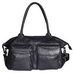 Leather Mens Large Black Travel Handbag Weekender Bag Brown Duffle Bag Luggage Bag for Men