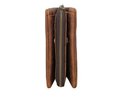 Vintage Leather Mens Bifold Small Wallet billfold Wallet Within Detachable Coin Holder for Men - imessengerbags