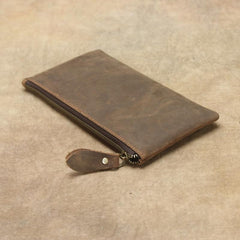 Retro MENS LEATHER SLIM ZIPPER CLUTCH WALLET PURSE BAG CLUTCH BAG FOR MEN