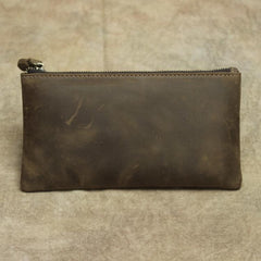 Retro MENS LEATHER SLIM ZIPPER CLUTCH WALLET PURSE BAG CLUTCH BAG FOR MEN