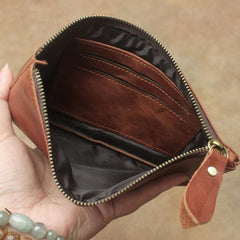 Retro MENS LEATHER SLIM ZIPPER CLUTCH WALLET PURSE BAG CLUTCH BAG FOR MEN