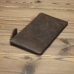 Retro MENS LEATHER SLIM ZIPPER CLUTCH WALLET PURSE BAG CLUTCH BAG FOR MEN