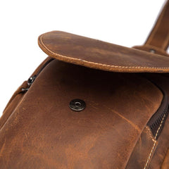 Vintage Leather Men's Chest Bag Sling Bag One Shoulder Backpack For Men - imessengerbags