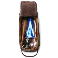 Cool Brown Leather Men's Box Clutch Bag Portable Bag Mini Handbag for Men - imessengerbags