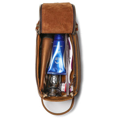 Cool Brown Leather Men's Box Clutch Bag Portable Bag Mini Handbag for Men - imessengerbags