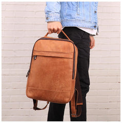 Cool Leather Mens 13inch Computer Backpack School Backpack Travel Backpack for Men - imessengerbags