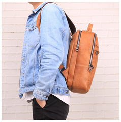Cool Leather Mens 13inch Computer Backpack School Backpack Travel Backpack for Men - imessengerbags