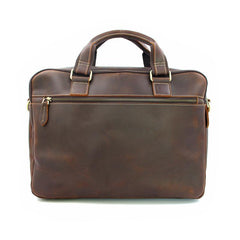 Vintage Brown Leather Men's 15'' Laptop Briefcase Professional Briefcase Handbag For Men - imessengerbags