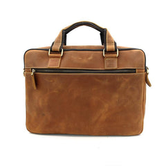 Vintage Brown Leather Men's 15'' Laptop Briefcase Professional Briefcase Handbag For Men - imessengerbags