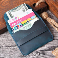 Vintage Brown Leather Men's Coin Holder Black Card Wallet Slim billfold Wallet For Men - imessengerbags