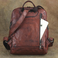 Vintage Leather Men's Backpack 13'' Laptop Backpack School Backpack For Men - imessengerbags