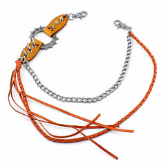 Badass Double Leather Metal Wallet CHain Pants Chain Long Biker Wallet Chain For Men - imessengerbags