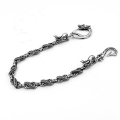 Cool Silver Dragon Mens Biker Wallet Chain STAINLESS STEEL Pants Chain Wallet Chain For Men - imessengerbags