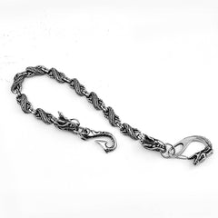 Cool Silver Dragon Mens Biker Wallet Chain STAINLESS STEEL Pants Chain Wallet Chain For Men - imessengerbags