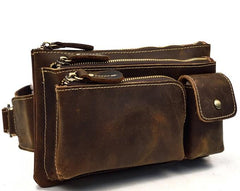 Brown Cool LEATHER MENS FANNY PACK FOR MEN BUMBAG Vintage WAIST BAGS