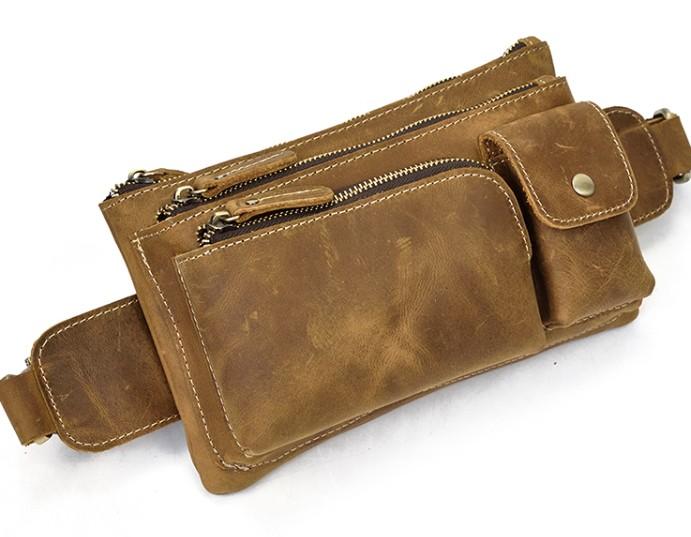 Robrasim Leather Waist Bags, Handmade Genuine Leather Fanny Pack for M