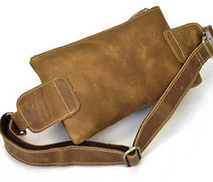 Brown Cool LEATHER MENS FANNY PACK FOR MEN BUMBAG Vintage WAIST BAGS