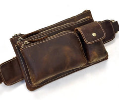 Brown Cool LEATHER MENS FANNY PACK FOR MEN BUMBAG Vintage WAIST BAGS