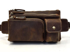 Brown Cool LEATHER MENS FANNY PACK FOR MEN BUMBAG Vintage WAIST BAGS