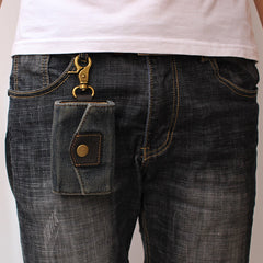 Vintage Denim Mens Keys Wallet Denim Key Holders With Belt Clip for Women