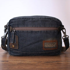 Blue Denim Mens Small Shoulder Bag Clutch bag Denim Small Messenger Bag For Men