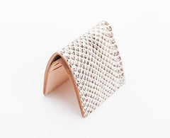 Handmade Shiny Silver Leather Mens billfold Wallet Snakeskin Bifold Small Wallets For Men - imessengerbags