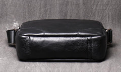 Black LEATHER MENS Small SIDE BAGS COURIER BAG Black MESSENGER BAG FOR MEN