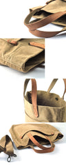 Simple Leather Canvas Womens Mens Small Tote Shoulder Bag Messenger Bag Canvas Handbag For Men Women - imessengerbags