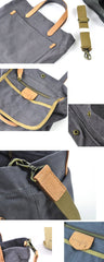 Simple Leather Canvas Womens Mens Small Tote Shoulder Bag Messenger Bag Canvas Handbag For Men Women - imessengerbags