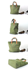 Simple Leather Canvas Womens Mens Small Tote Shoulder Bag Messenger Bag Canvas Handbag For Men Women - imessengerbags