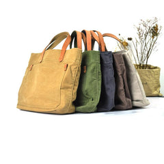 Simple Leather Canvas Womens Mens Small Tote Shoulder Bag Messenger Bag Canvas Handbag For Men Women - imessengerbags