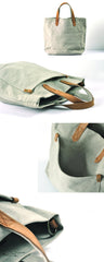 Simple Leather Canvas Womens Mens Small Tote Shoulder Bag Messenger Bag Canvas Handbag For Men Women - imessengerbags