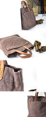 Simple Leather Canvas Womens Mens Small Tote Shoulder Bag Messenger Bag Canvas Handbag For Men Women - imessengerbags