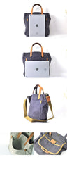 Simple Leather Canvas Womens Mens Small Tote Shoulder Bag Messenger Bag Canvas Handbag For Men Women - imessengerbags