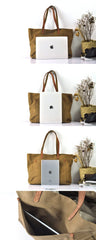 Simple Canvas Mens Womens Tote Shoulder Bags Messenger Handbag Camel Tote Side Bag For Men and Women