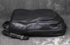 Cool Black Leather Mens Backpacks 15inch Laptop Backpacks School Backpack for Men - imessengerbags