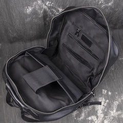 Cool Black Leather Mens Backpacks 15inch Laptop Backpacks School Backpack for Men