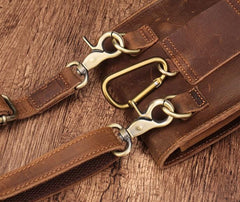 Brown Leather Small Belt Pouch Belt Bag Small Shoulder Bag Side Bag For Men